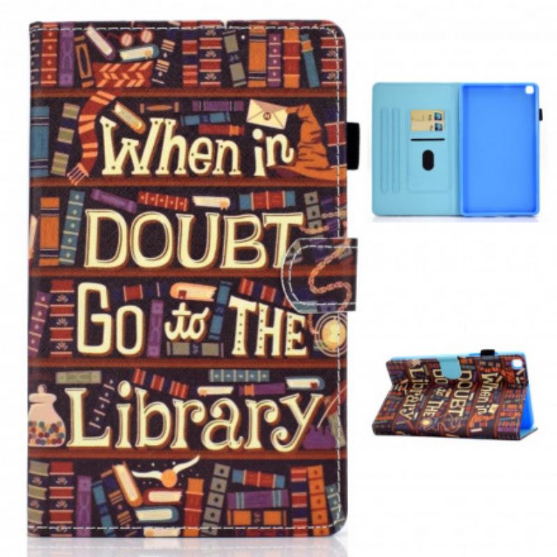 Capa Folio Para Samsung Galaxy Tab A7 (2020) Biblioteca