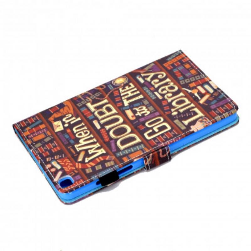 Capa Folio Para Samsung Galaxy Tab A7 (2020) Biblioteca