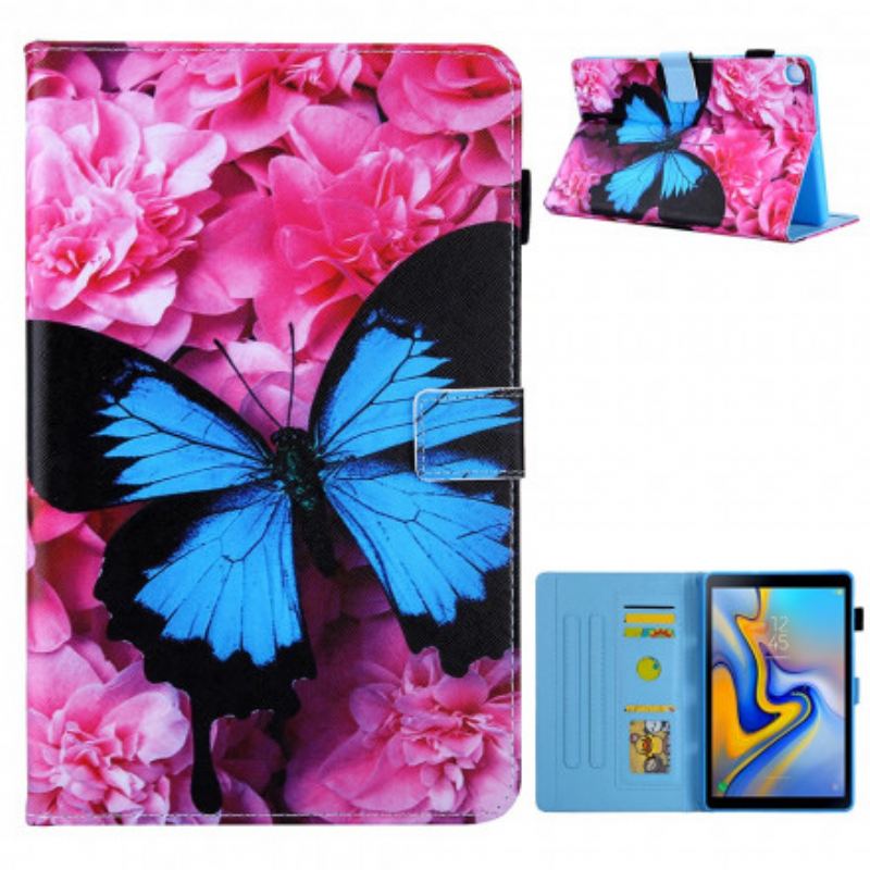 Capa Folio Para Samsung Galaxy Tab A7 (2020) Borboleta Floral