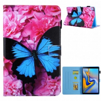 Capa Folio Para Samsung Galaxy Tab A7 (2020) Borboleta Floral