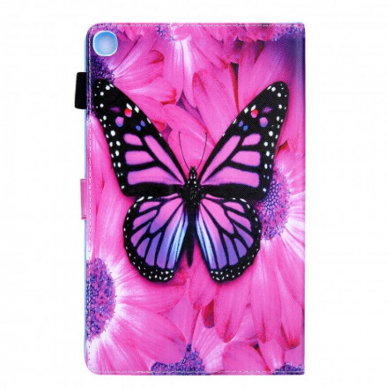 Capa Folio Para Samsung Galaxy Tab A7 (2020) Borboleta Floral