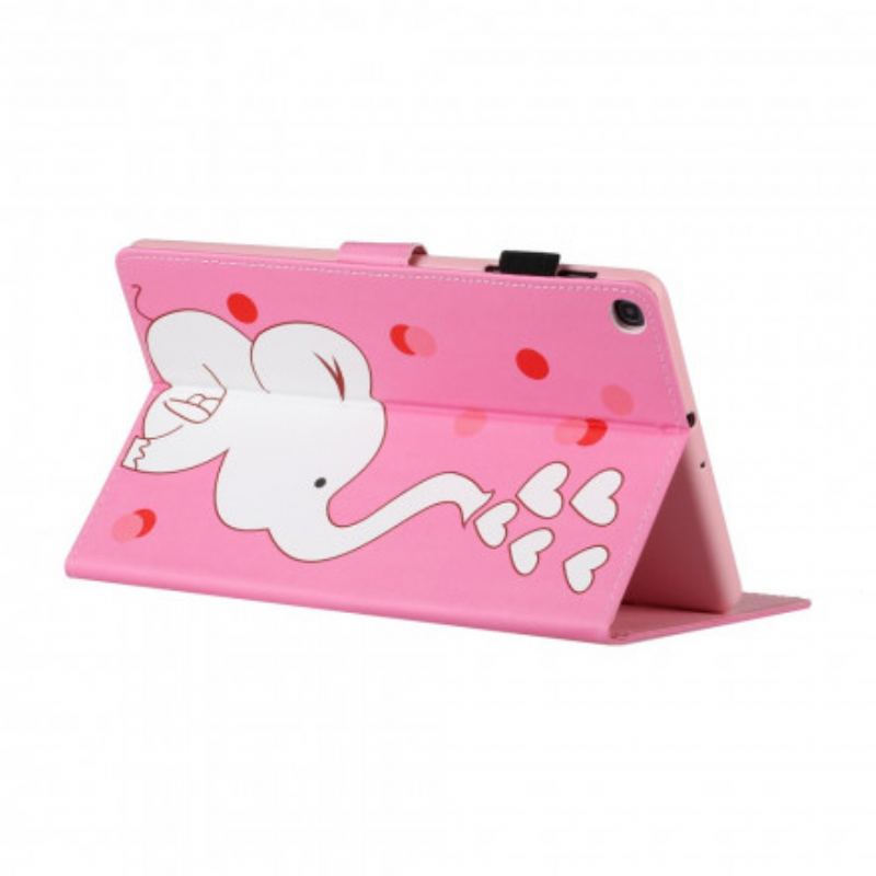 Capa Folio Para Samsung Galaxy Tab A7 (2020) Elefante Apaixonado