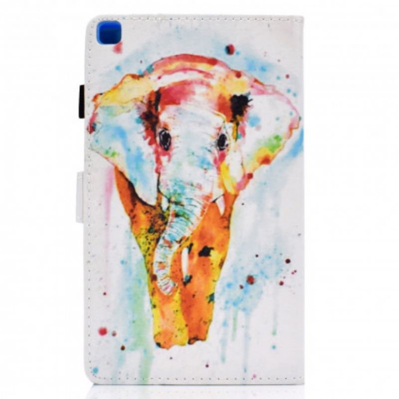 Capa Folio Para Samsung Galaxy Tab A7 (2020) Elefante Aquarela