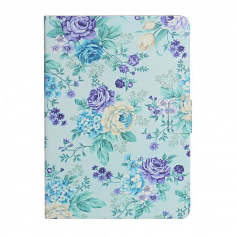 Capa Folio Para Samsung Galaxy Tab A7 (2020) Flores Flores Flores