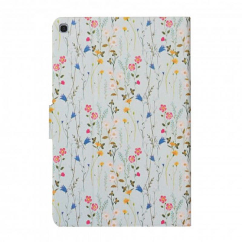 Capa Folio Para Samsung Galaxy Tab A7 (2020) Flores Flores Flores