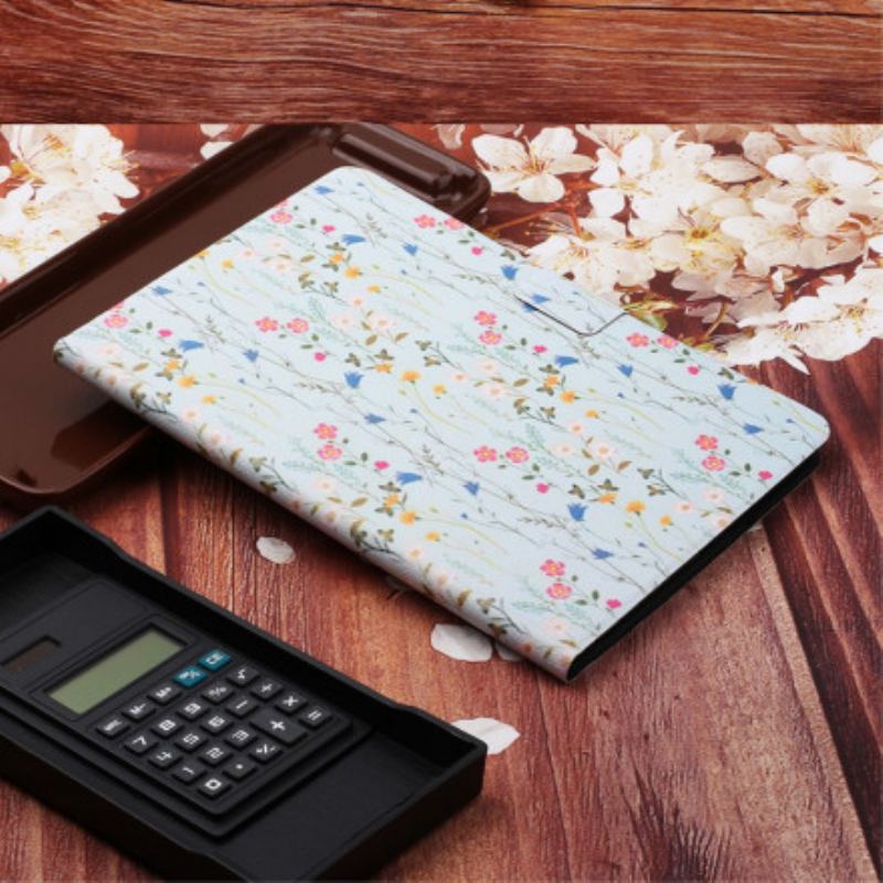 Capa Folio Para Samsung Galaxy Tab A7 (2020) Flores Flores Flores