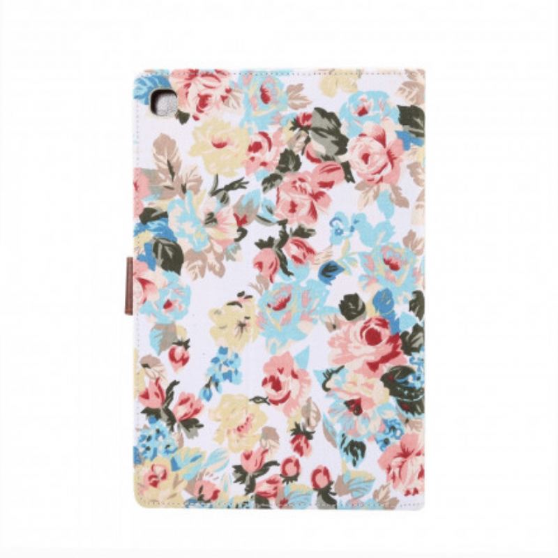 Capa Folio Para Samsung Galaxy Tab A7 (2020) Flores Da Liberdade