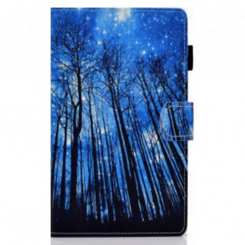 Capa Folio Para Samsung Galaxy Tab A7 (2020) Floresta Noturna