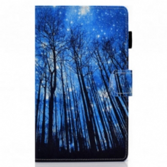 Capa Folio Para Samsung Galaxy Tab A7 (2020) Floresta Noturna