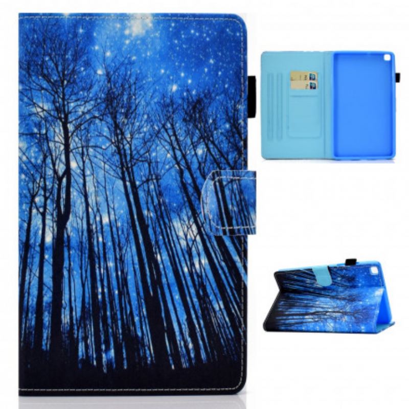 Capa Folio Para Samsung Galaxy Tab A7 (2020) Floresta Noturna