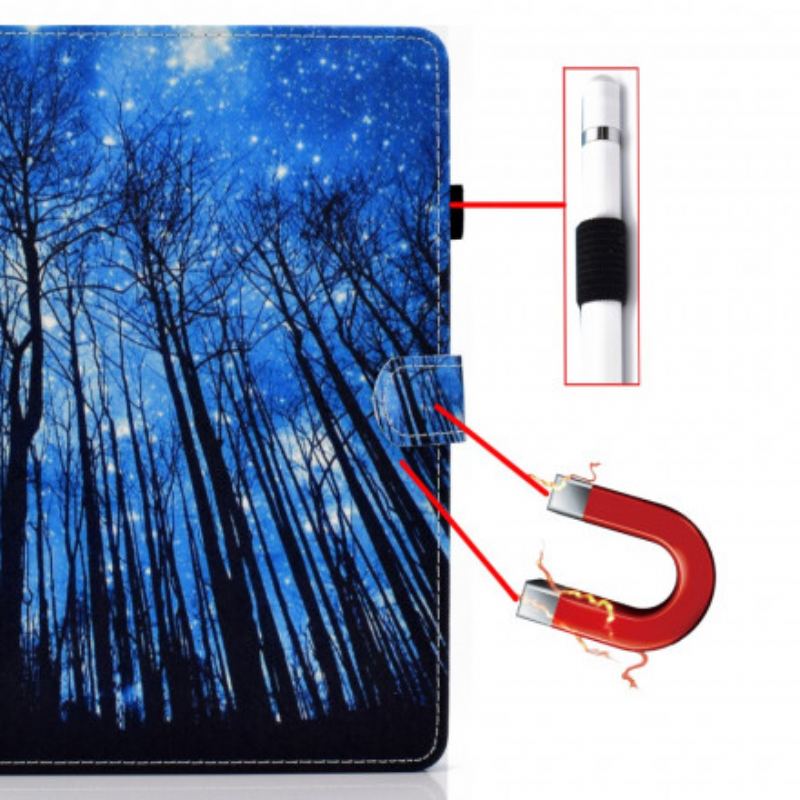 Capa Folio Para Samsung Galaxy Tab A7 (2020) Floresta Noturna