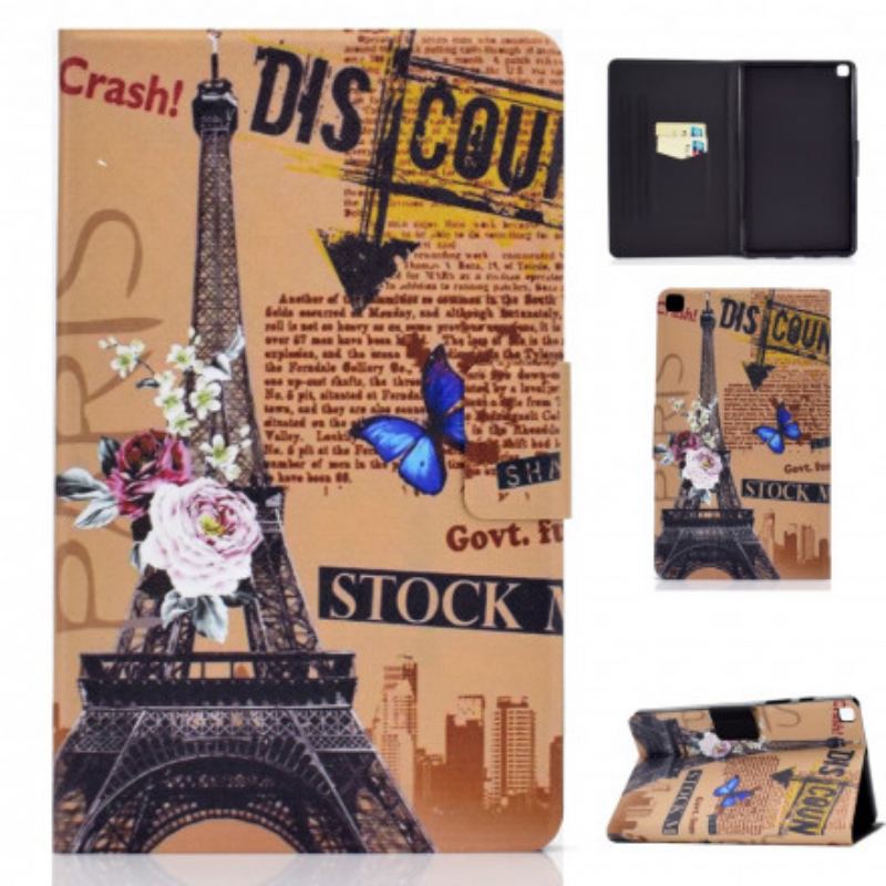 Capa Folio Para Samsung Galaxy Tab A7 (2020) Torre Eiffel