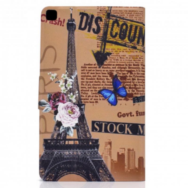 Capa Folio Para Samsung Galaxy Tab A7 (2020) Torre Eiffel