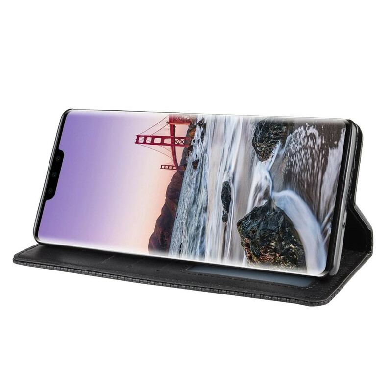 Capa De Celular Para Huawei Mate 30 Pro Flip Efeito Couro Vintage Estilizado