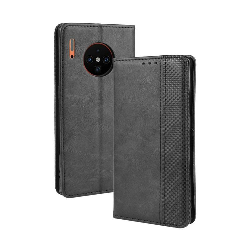 Capa De Celular Para Huawei Mate 30 Pro Flip Efeito Couro Vintage Estilizado