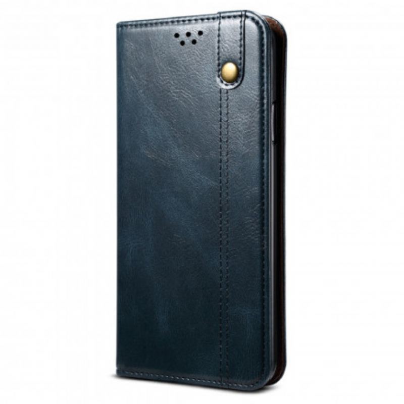 Capa De Celular Para Vivo V21 5G Flip Couro Sintético Encerado