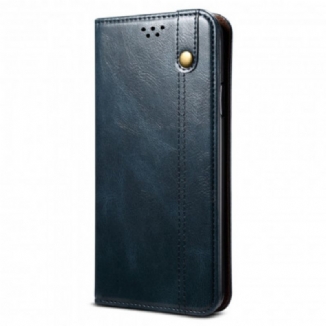 Capa De Celular Para Vivo V21 5G Flip Couro Sintético Encerado