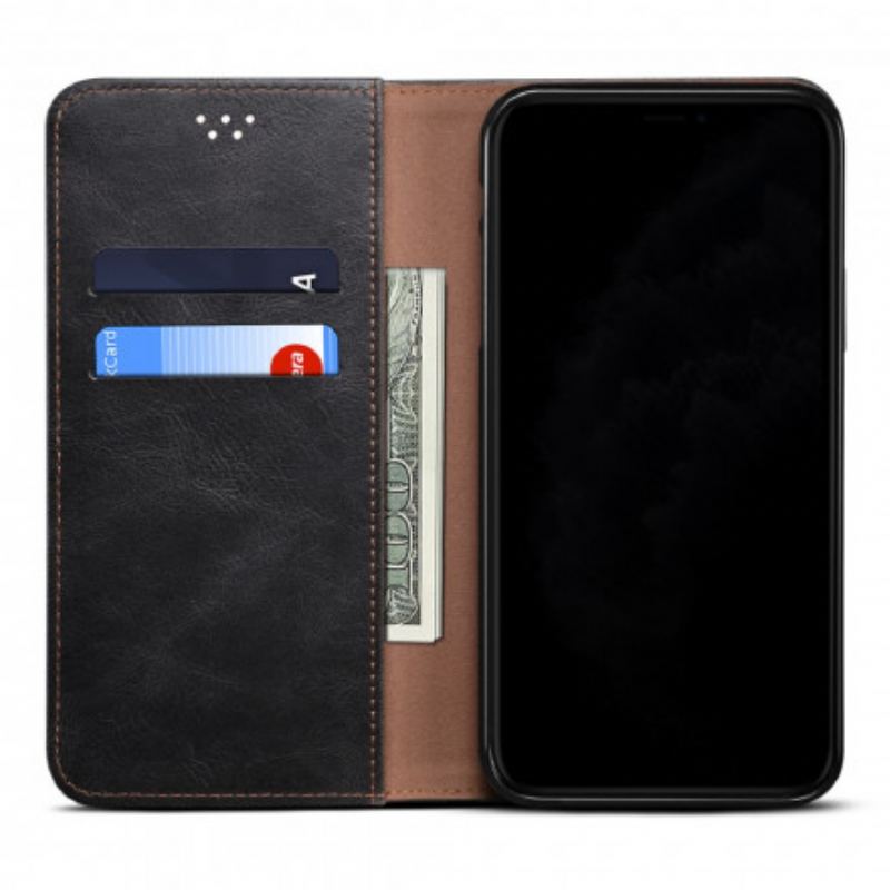 Capa De Celular Para Vivo V21 5G Flip Couro Sintético Encerado