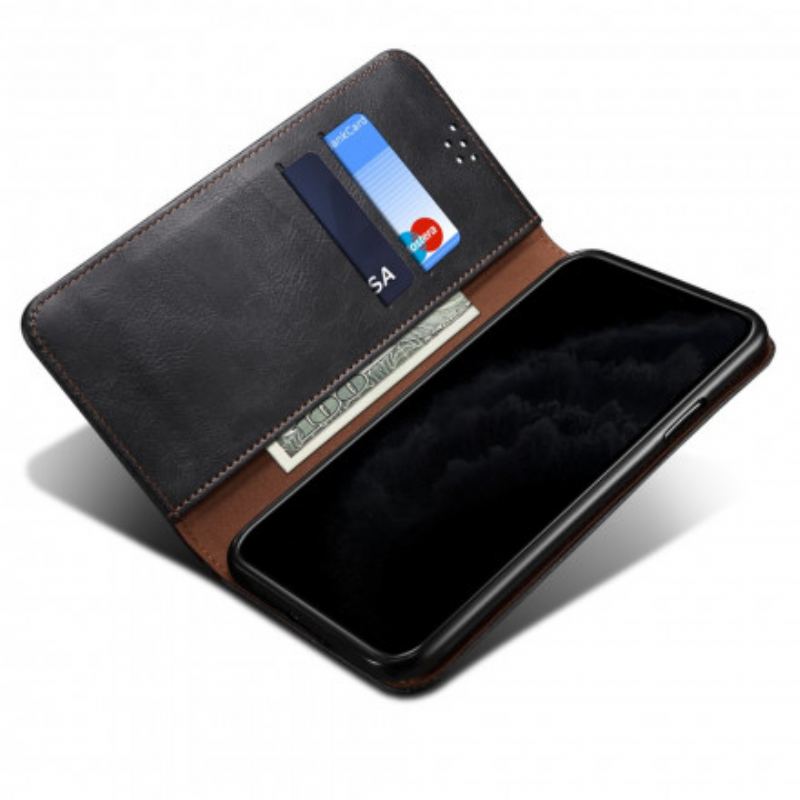 Capa De Celular Para Vivo V21 5G Flip Couro Sintético Encerado