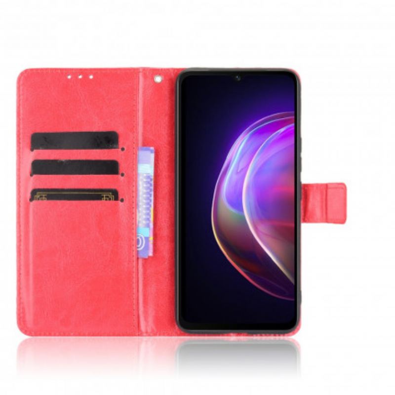 Capa Flip Para Vivo V21 5G Couro Falso Chamativo