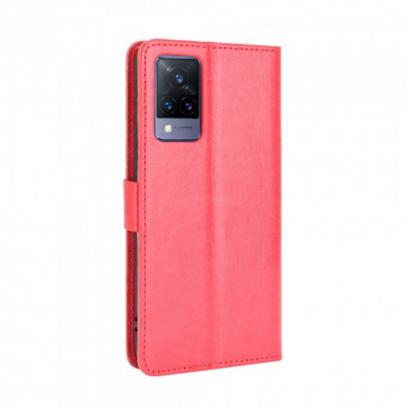 Capa Flip Para Vivo V21 5G Couro Falso Chamativo