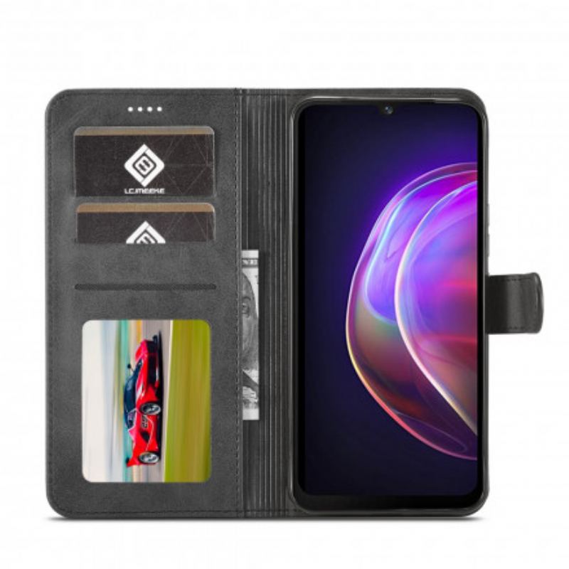 Capa Folio Para Vivo V21 5G Lc.imeeke Efeito Couro