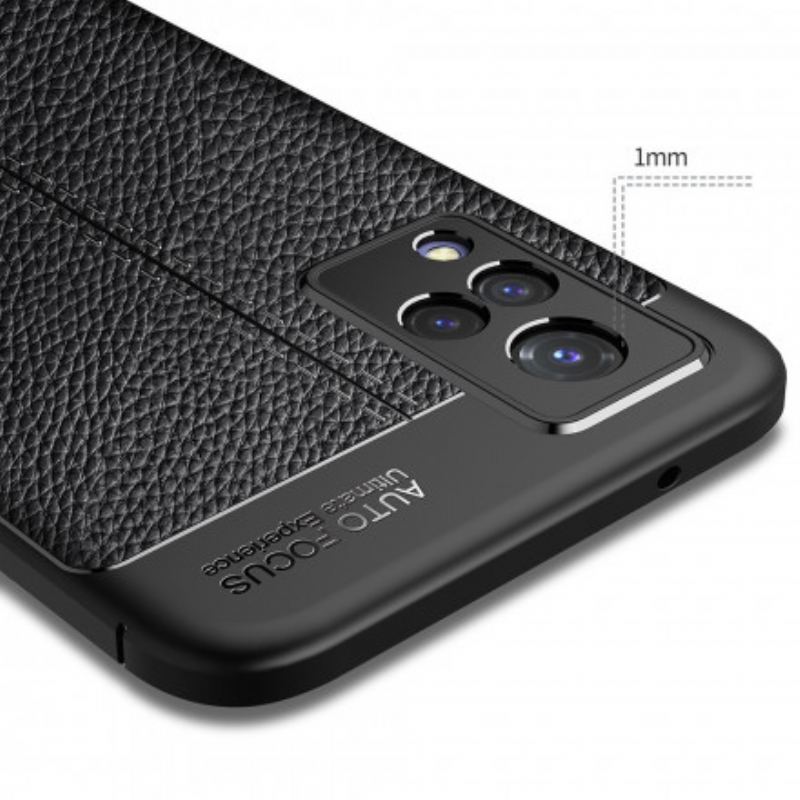 Capa Para Vivo V21 5G Linha Dupla Efeito Couro Litchi