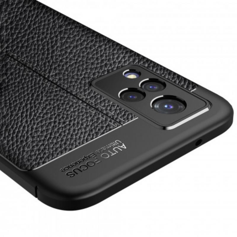 Capa Para Vivo V21 5G Linha Dupla Efeito Couro Litchi