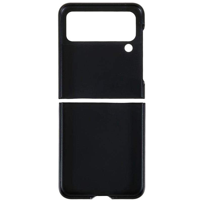 Capa De Celular Para Samsung Galaxy Z Flip 4 De Couro Clássico Liso