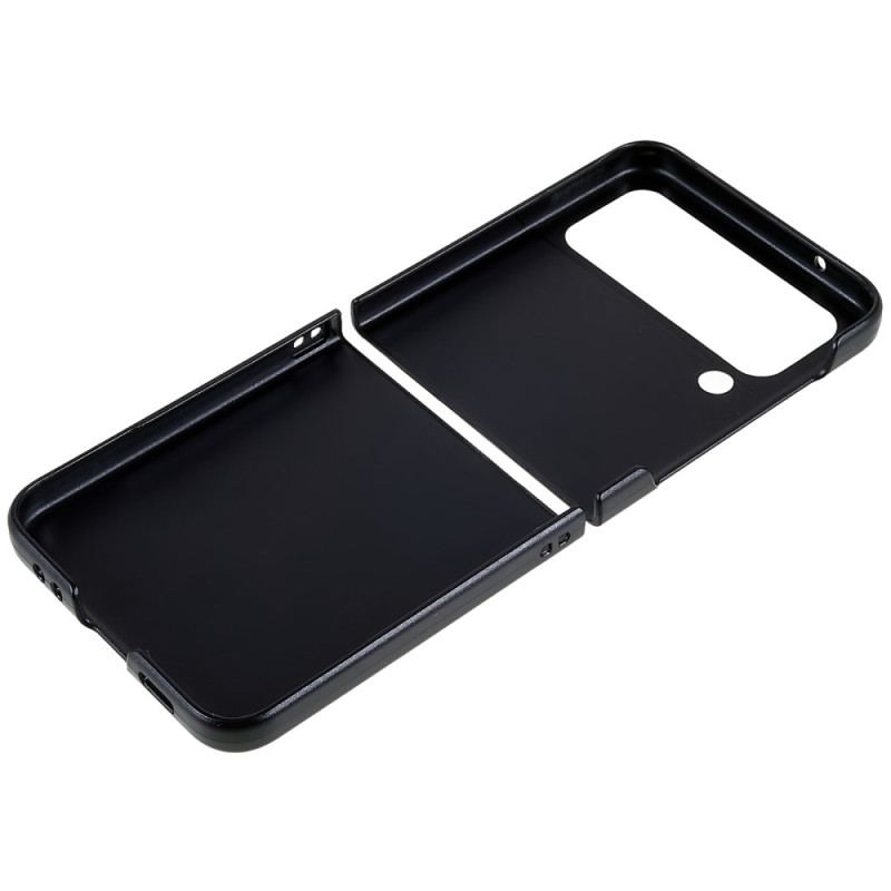 Capa De Celular Para Samsung Galaxy Z Flip 4 De Couro Clássico Liso