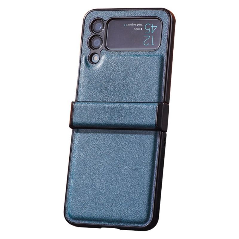 Capa De Celular Para Samsung Galaxy Z Flip 4 De Couro Efeito Couro Com Dobradiça