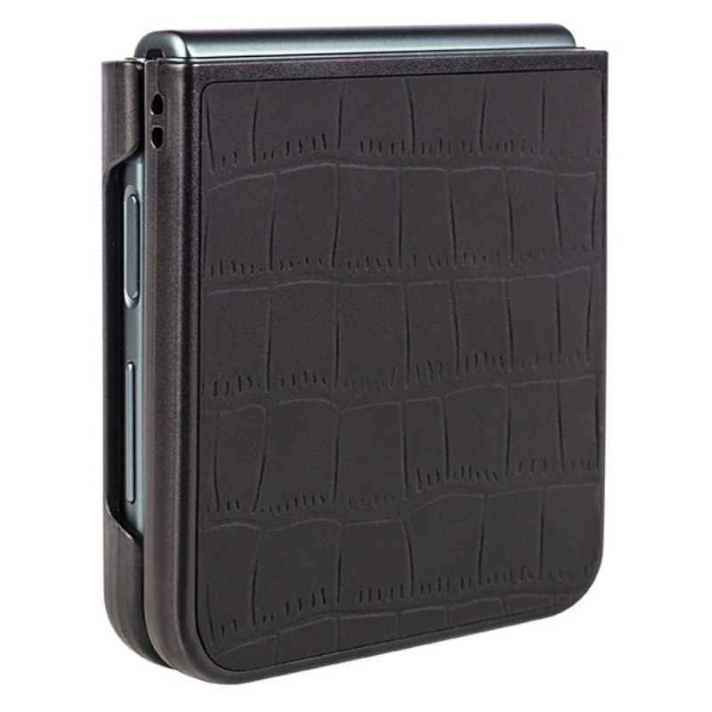 Capa De Celular Para Samsung Galaxy Z Flip 4 De Couro Estilo De Pele De Crocodilo