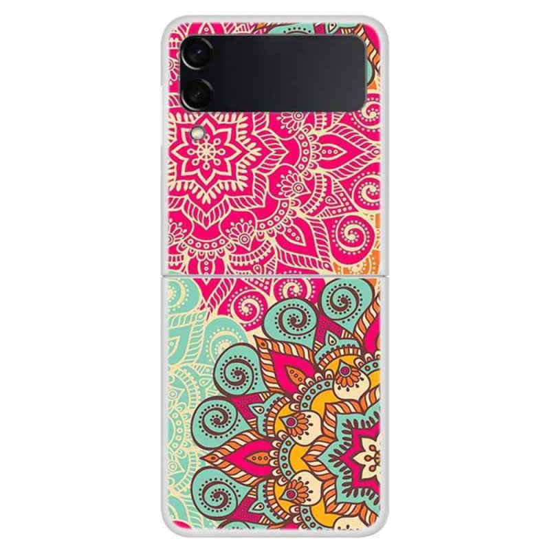 Capa De Celular Para Samsung Galaxy Z Flip 4 De Couro Tendência Mandala