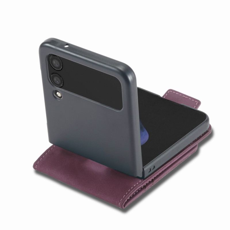 Capa De Couro Para Samsung Galaxy Z Flip 4 Forwenw Efeito Couro