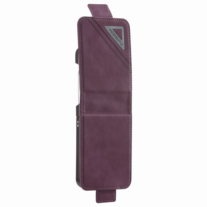 Capa De Couro Para Samsung Galaxy Z Flip 4 Forwenw Efeito Couro