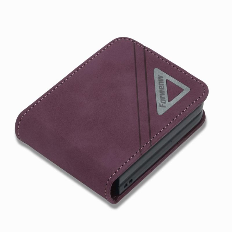 Capa De Couro Para Samsung Galaxy Z Flip 4 Forwenw Efeito Couro