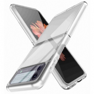 Capa Para Samsung Galaxy Z Flip 4 De Couro Antiamarelecimento Transparente