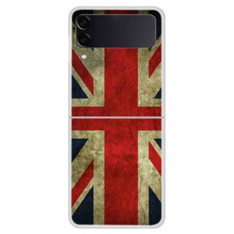 Capa Para Samsung Galaxy Z Flip 4 De Couro Bandeira Inglesa