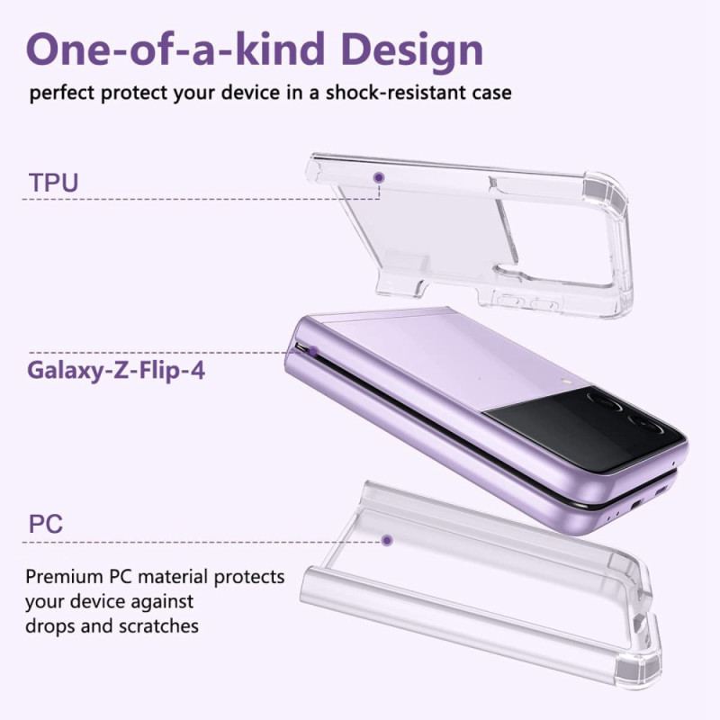 Capa Para Samsung Galaxy Z Flip 4 De Couro Cantos Reforçados Sem Costura