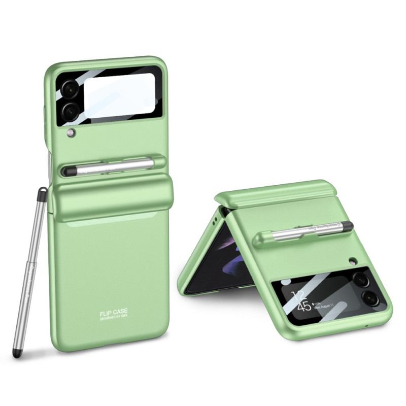 Capa Para Samsung Galaxy Z Flip 4 De Couro Com Caneta Gkk