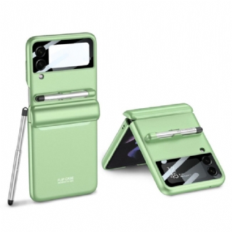 Capa Para Samsung Galaxy Z Flip 4 De Couro Com Caneta Gkk