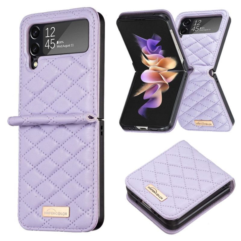 Capa Para Samsung Galaxy Z Flip 4 De Couro Cor Binfen Acolchoada