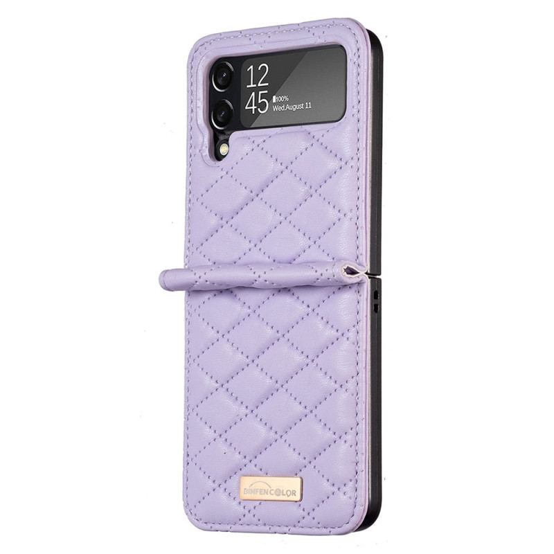 Capa Para Samsung Galaxy Z Flip 4 De Couro Cor Binfen Acolchoada