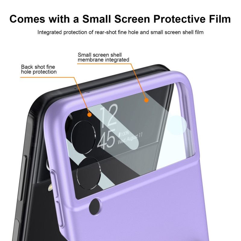 Capa Para Samsung Galaxy Z Flip 4 De Couro Correia E Filme Gkk