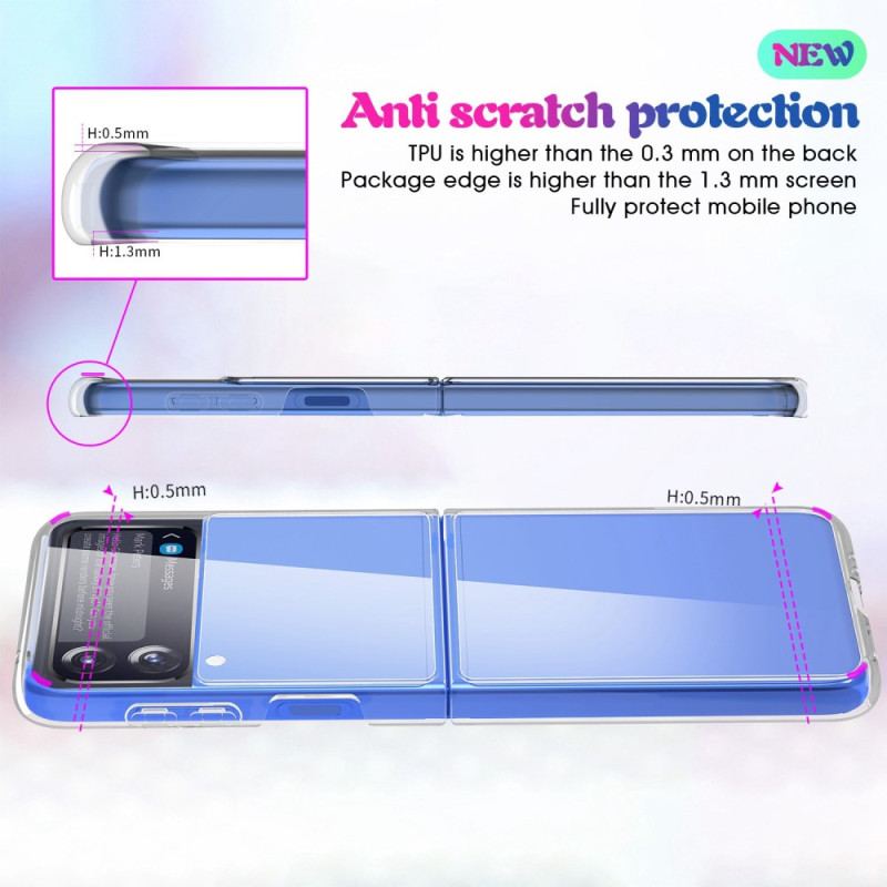 Capa Para Samsung Galaxy Z Flip 4 De Couro Cristal