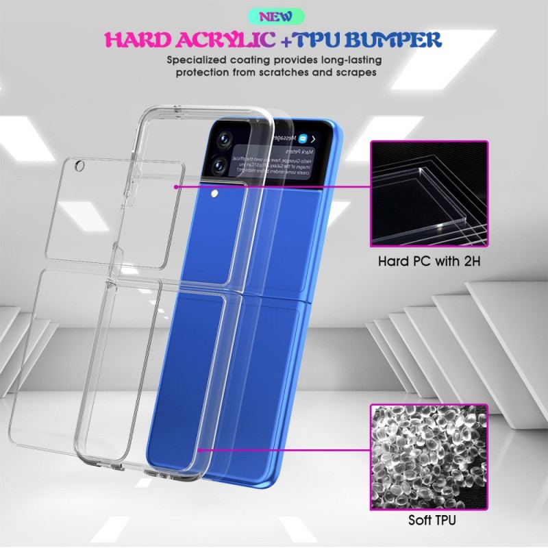 Capa Para Samsung Galaxy Z Flip 4 De Couro Cristal