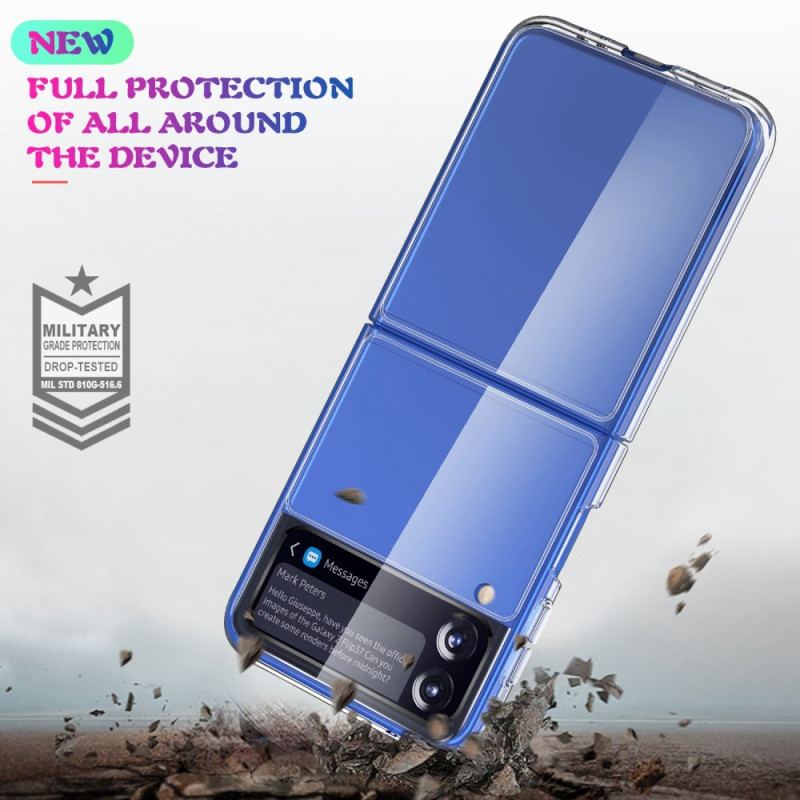 Capa Para Samsung Galaxy Z Flip 4 De Couro Cristal