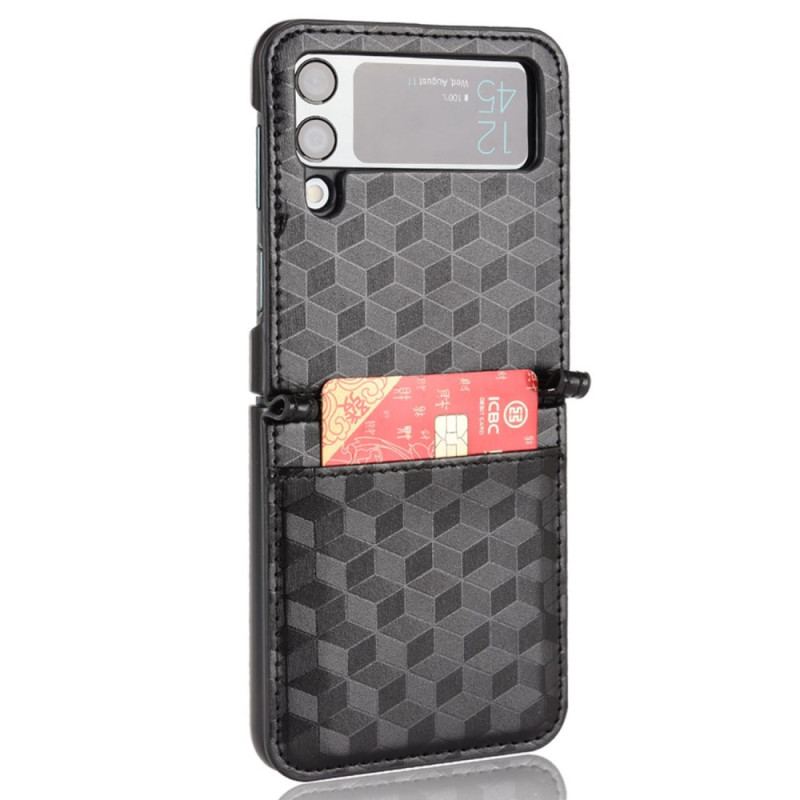 Capa Para Samsung Galaxy Z Flip 4 De Couro Cubo 3d