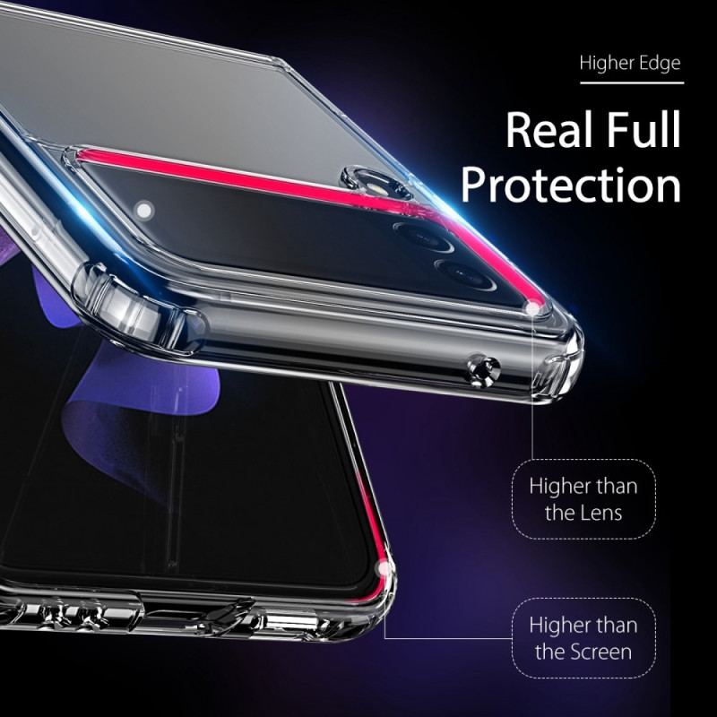 Capa Para Samsung Galaxy Z Flip 4 De Couro Dux Ducis Transparente