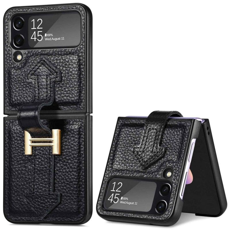 Capa Para Samsung Galaxy Z Flip 4 De Couro Couro E Amuletos